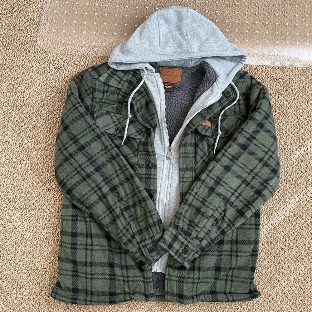 Plaid Fleece sweatshirt jacket